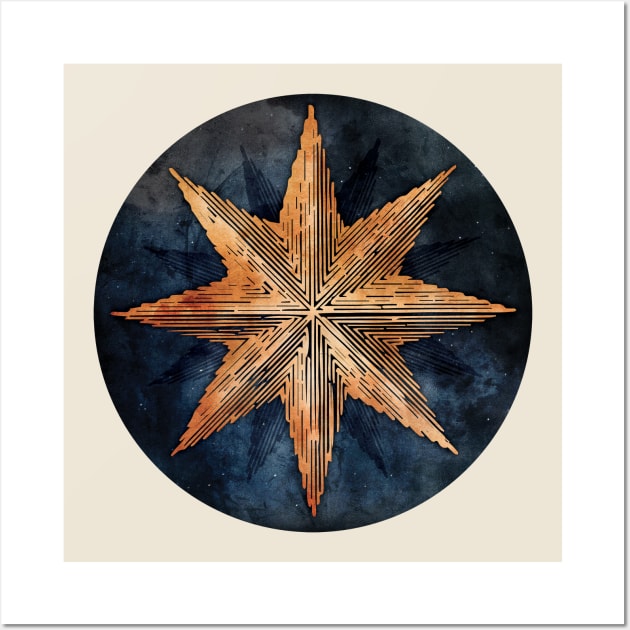 Star of Night - Nautical Compass Star Wall Art by directdesign